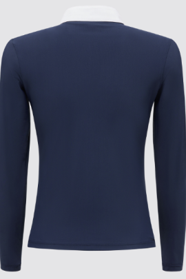 CT Girls Mini Orbit Print Jersey L/S Competition Zip Polo - Blue CT Girls Mini Orbit Print Jersey L/S Competition Zip Polo - Blue