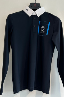 Ridershouse: CT Boys Jersey Competition Shirt Pocket Print L/S - Blauw Ridershouse: CT Boys Jersey Competition Shirt Pocket Print L/S - Blauw