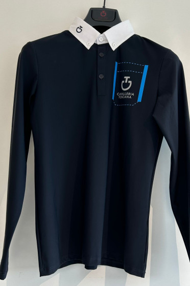 Ridershouse: CT Boys Jersey Zip Competition Shirt S/S In The Color Blue Ridershouse: CT Boys Jersey Zip Competition Shirt S/S In The Color Blue