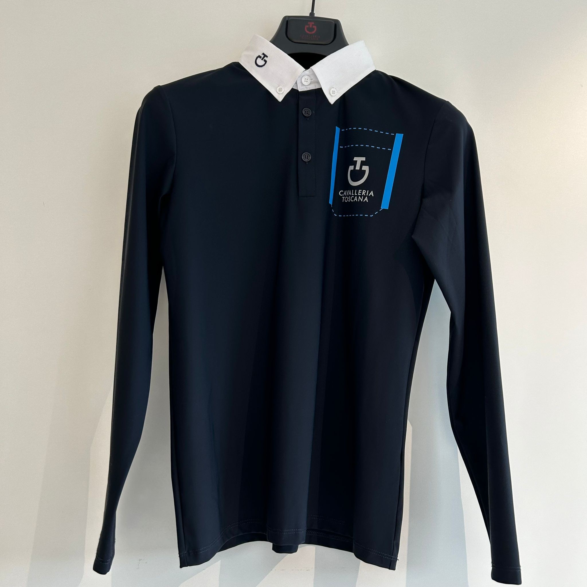 Ridershouse: CT Boys Jersey Competition Shirt Pocket Print L/S - Blauw Ridershouse: CT Boys Jersey Competition Shirt Pocket Print L/S - Blauw