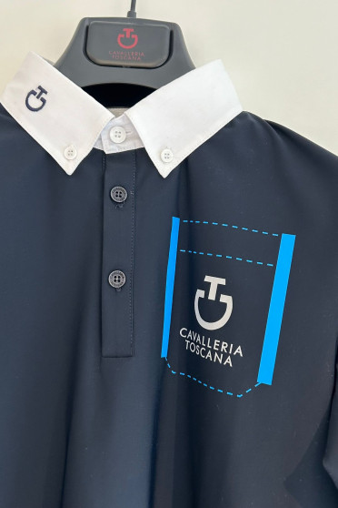 Ridershouse: CT Boys Jersey Zip Competition Shirt S/S In The Color Blue Ridershouse: CT Boys Jersey Zip Competition Shirt S/S In The Color Blue