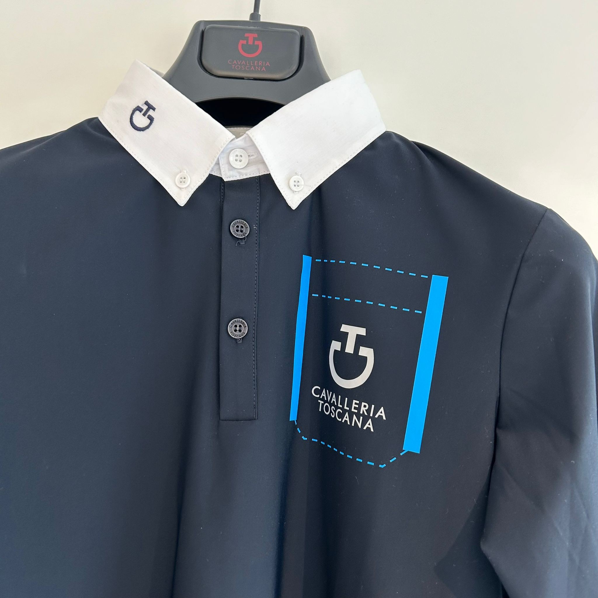 Ridershouse: CT Boys Jersey Competition Shirt Pocket Print L/S - Blauw Ridershouse: CT Boys Jersey Competition Shirt Pocket Print L/S - Blauw