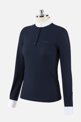 Animo Women's Bangkok Competition Polo L/S - color Navy Blue - Ridershouse