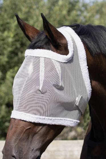 QHP Fly Mask Without Ears And with Velcro Closure - in the color grey ...