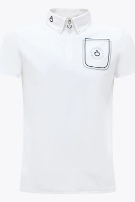 CT Boys Orbit Pocket Print Jersey S/S Competition Polo - White