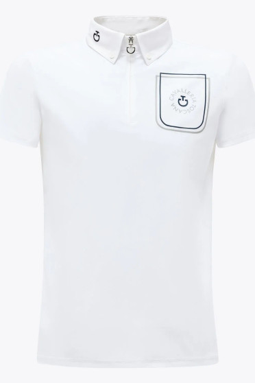 CT Boys Orbit Pocket Print Jersey S/S Competition Polo - Wit CT Boys Orbit Pocket Print Jersey S/S Competition Polo - Wit