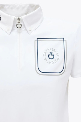 CT Boys Orbit Pocket Print Jersey S/S Competition Polo - Wit CT Boys Orbit Pocket Print Jersey S/S Competition Polo - Wit