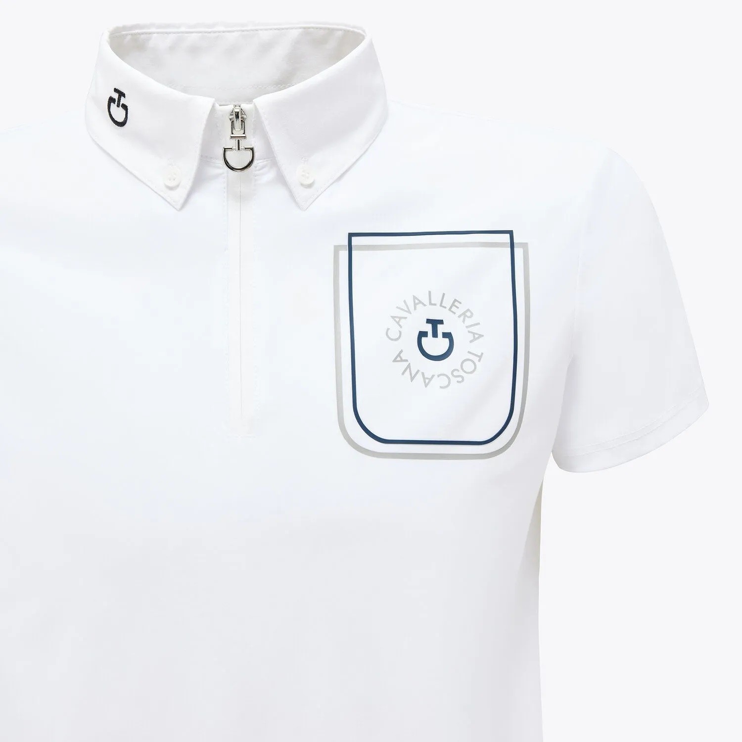 CT Boys Orbit Pocket Print Jersey S/S Competition Polo - Wit CT Boys Orbit Pocket Print Jersey S/S Competition Polo - Wit