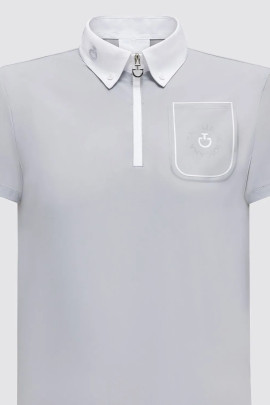 CT Boys Orbit Pocket Print Jersey S/S Competition Polo - Grijs