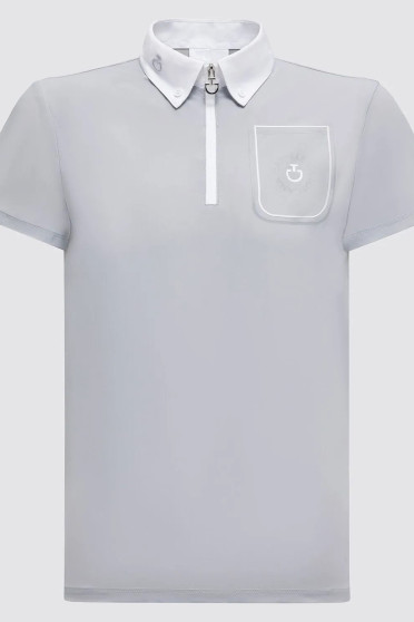 CT Boys Orbit Pocket Print Jersey S/S Competition Polo - Grijs CT Boys Orbit Pocket Print Jersey S/S Competition Polo - Grijs