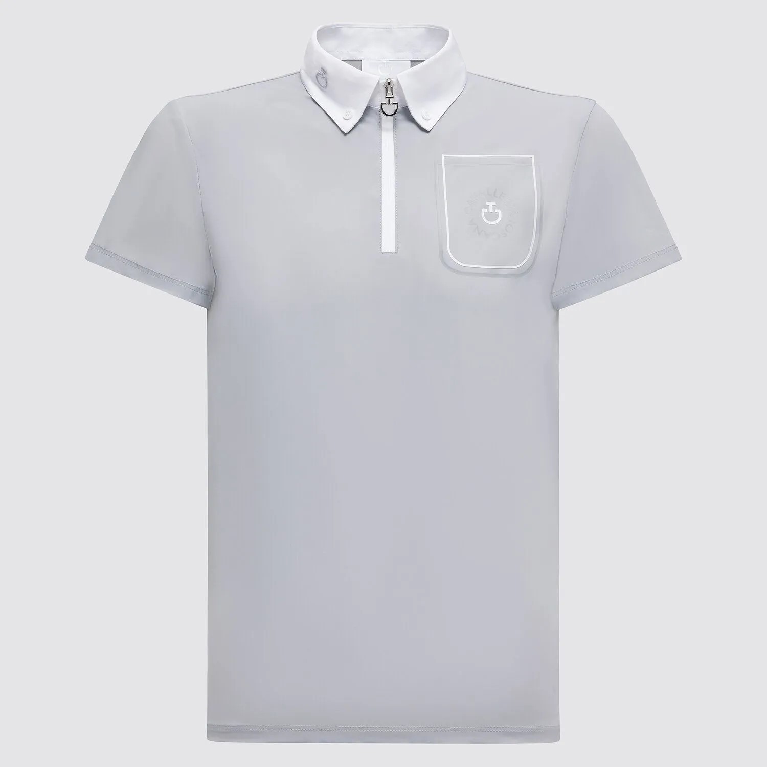 CT Boys Orbit Pocket Print Jersey S/S Competition Polo - Grijs CT Boys Orbit Pocket Print Jersey S/S Competition Polo - Grijs