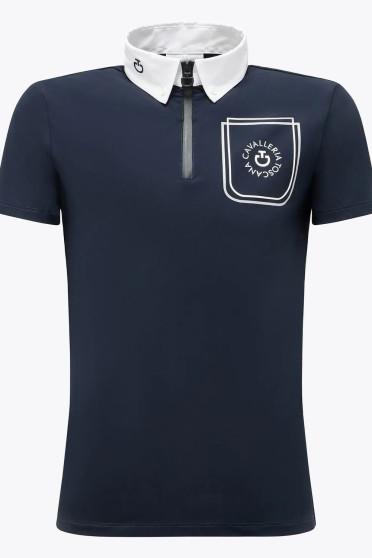 CT Boys Orbit Pocket Print Jersey S/S Competition Polo - Blauw CT Boys Orbit Pocket Print Jersey S/S Competition Polo - Blauw