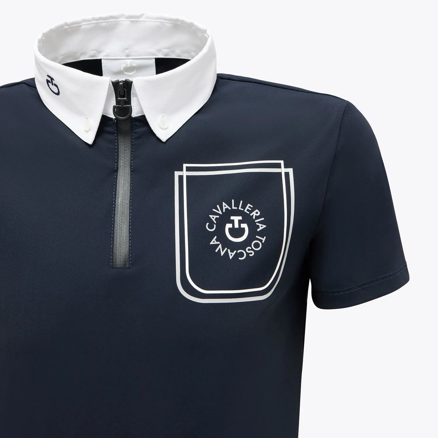 CT Boys Orbit Pocket Print Jersey S/S Competition Polo - Blue CT Boys Orbit Pocket Print Jersey S/S Competition Polo - Blue