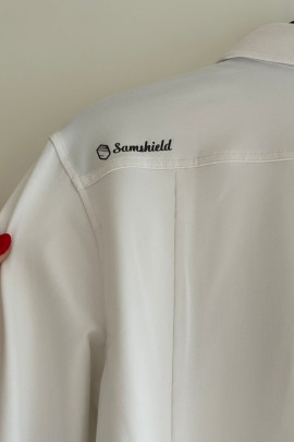 Ridershouse: Samshield Wedstrijd Shirt Henry lange Mouwen - kleur wit Ridershouse: Samshield Wedstrijd Shirt Henry lange Mouwen - kleur wit