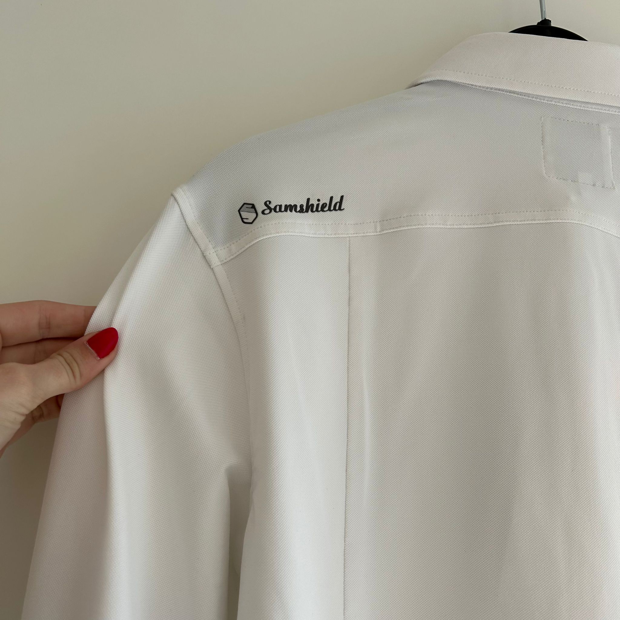 Ridershouse: Samshield Wedstrijd Shirt Henry lange Mouwen - kleur wit Ridershouse: Samshield Wedstrijd Shirt Henry lange Mouwen - kleur wit