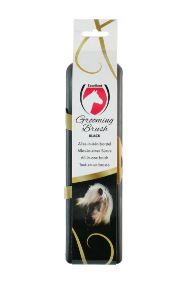 Ridershouse: Excellent Horse Grooming Brush Zwart Large de alles in één borstel Ridershouse: Excellent Horse Grooming Brush Zwart Large de alles in één borstel