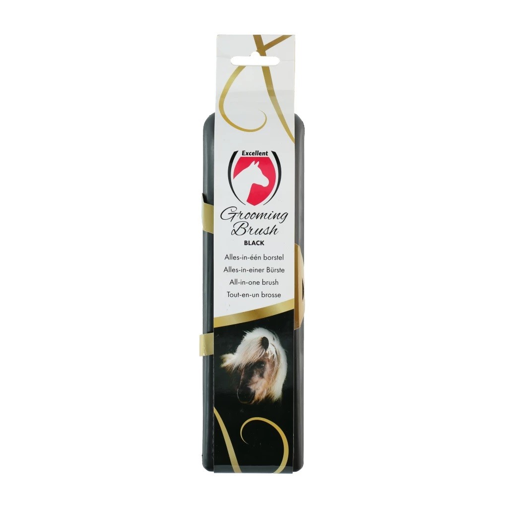 Ridershouse: Excellent Horse Grooming Brush Zwart Large de alles in één borstel Ridershouse: Excellent Horse Grooming Brush Zwart Large de alles in één borstel