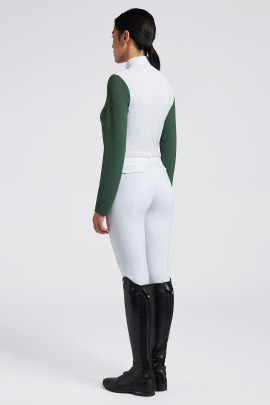 Cavalleria Toscana Dames Wedstrijdshirt L/S Mosterd - moderne color-blocking Cavalleria Toscana Dames Wedstrijdshirt L/S Mosterd - moderne color-blocking