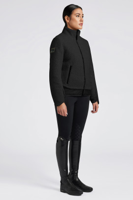 Cavalleria Toscana Dames Teddy Fleece Nylon Zip Up Vest - Zwart
