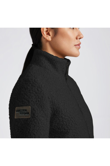 Cavalleria Toscana Dames Teddy Fleece Nylon Zip Up Vest - Zwart Cavalleria Toscana Dames Teddy Fleece Nylon Zip Up Vest - Zwart
