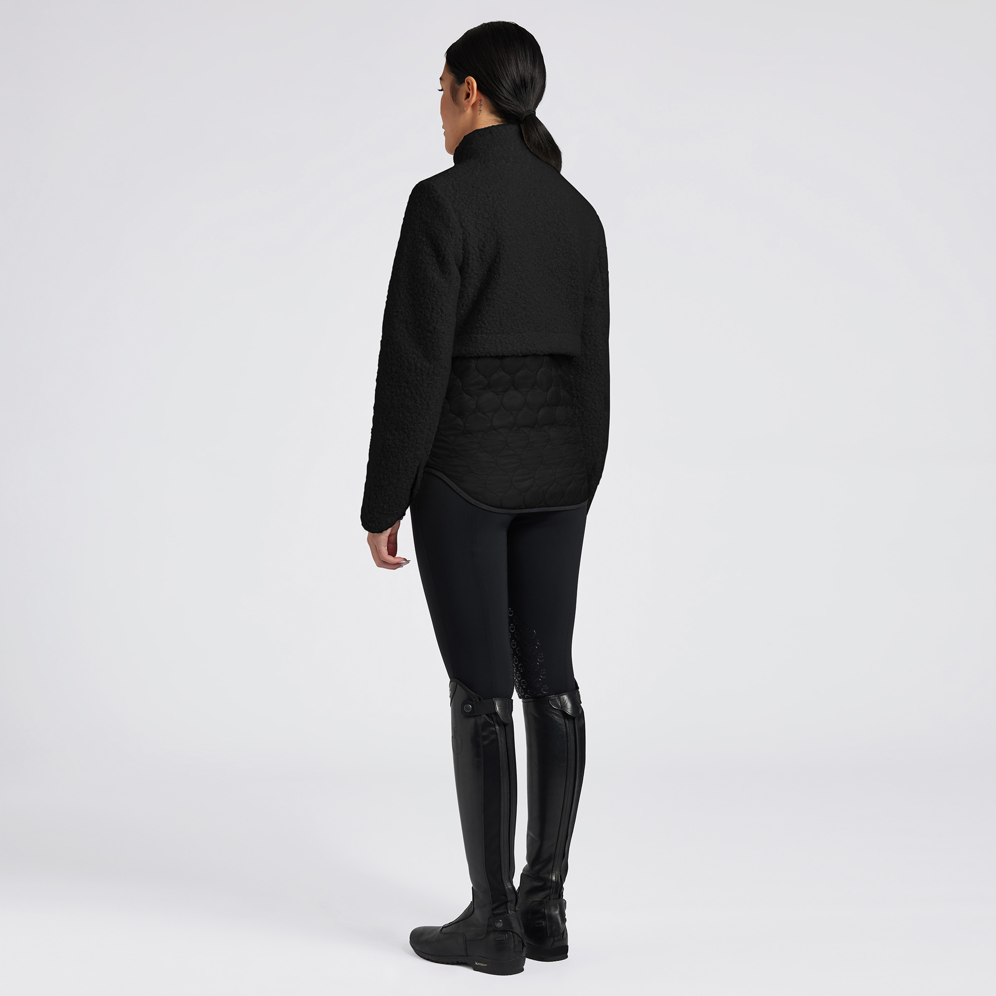 Cavalleria Toscana Dames Teddy Fleece Nylon Zip Up Vest - Zwart Cavalleria Toscana Dames Teddy Fleece Nylon Zip Up Vest - Zwart