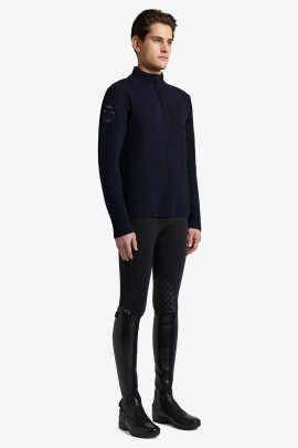 Cavalleria Toscana Half Zip Coltrui Lamswol Donkerblauw