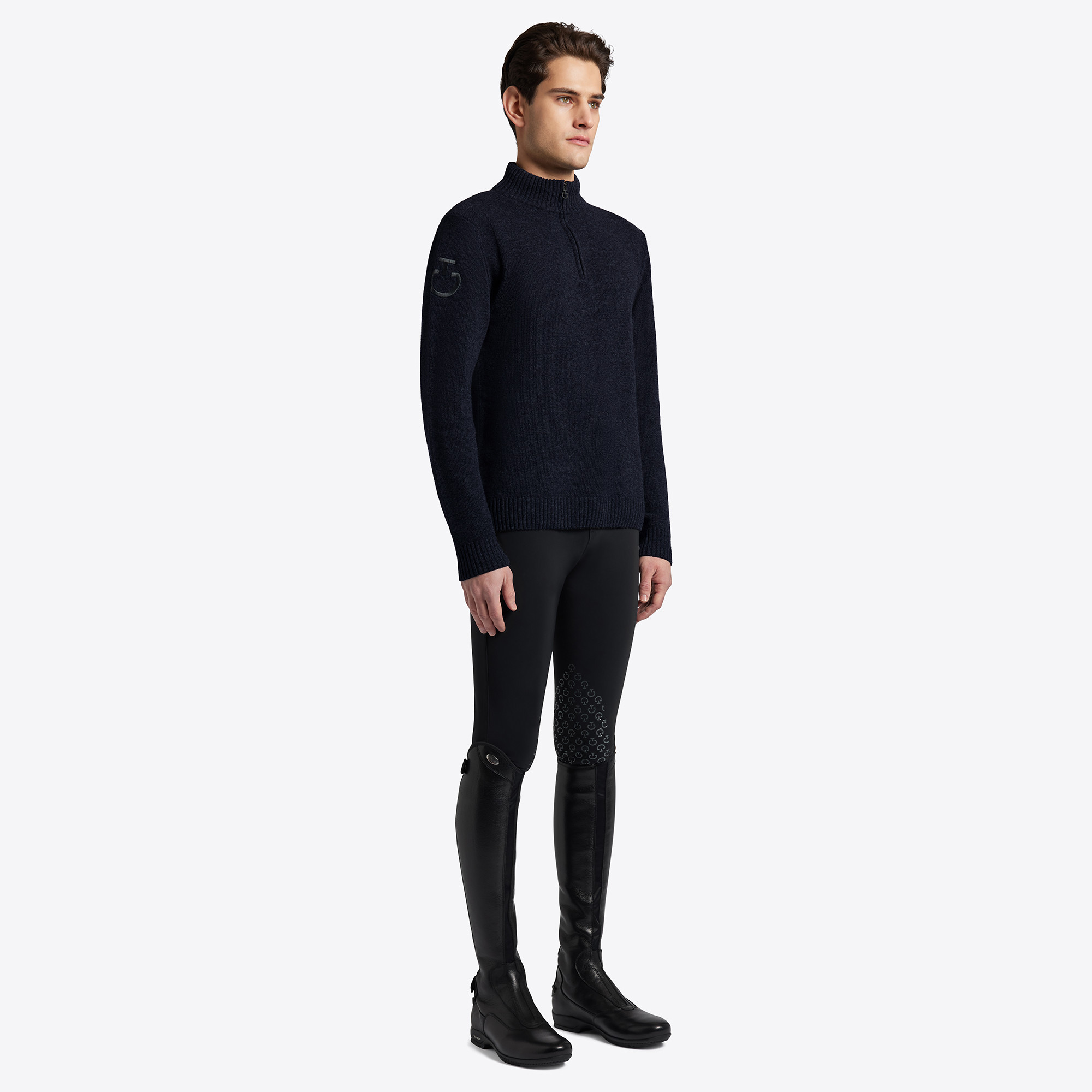 Cavalleria Toscana Half Zip Coltrui Lamswol Donkerblauw Cavalleria Toscana Half Zip Coltrui Lamswol Donkerblauw