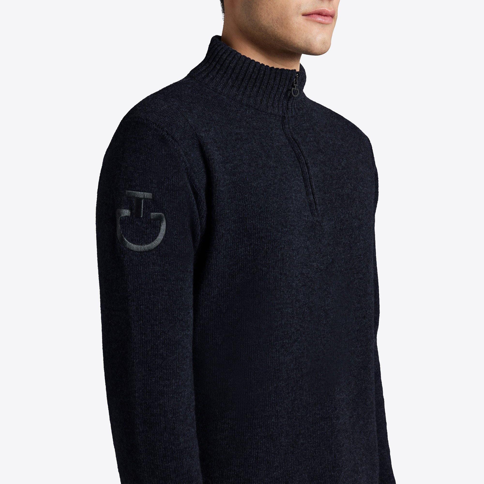 Cavalleria Toscana Half Zip Coltrui Lamswol Donkerblauw Cavalleria Toscana Half Zip Coltrui Lamswol Donkerblauw
