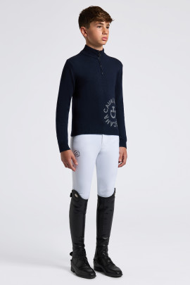 Cavalleria Toscana Jongens Orbit Halfzip Cashmere Coltrui Donkerblauw