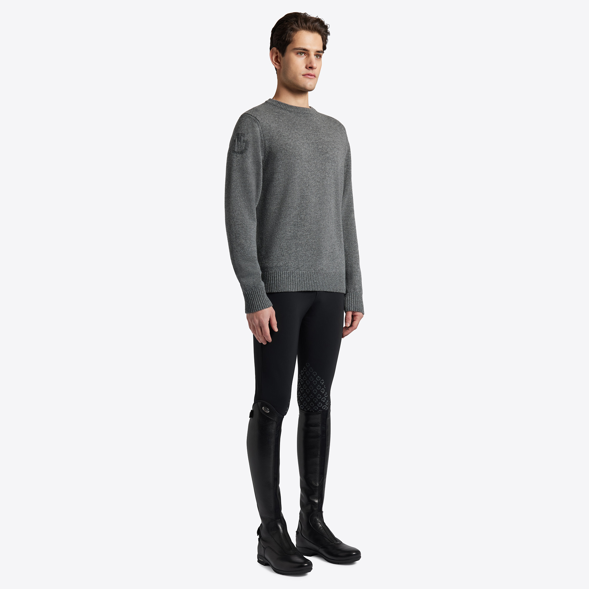 Cavalleria Toscana Wollen Crew Neck Trui Grijs Cavalleria Toscana Wollen Crew Neck Trui Grijs