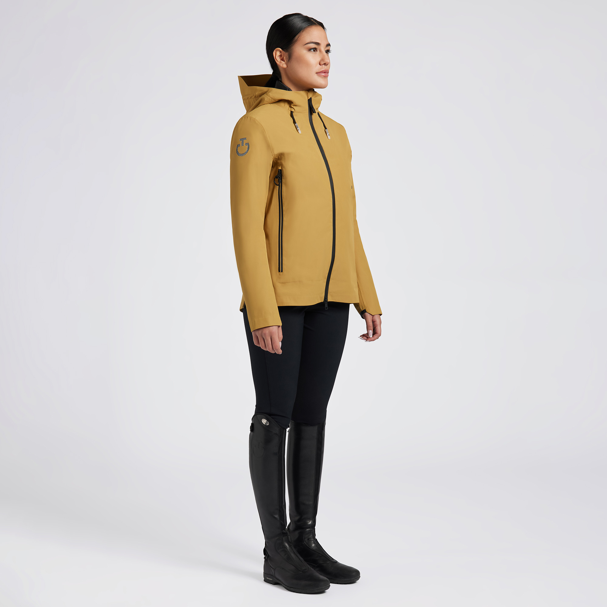 Cavalleria Toscana Women's 3-Way Hooded Performance Jacket - Mustard Cavalleria Toscana Women's 3-Way Hooded Performance Jacket - Mustard