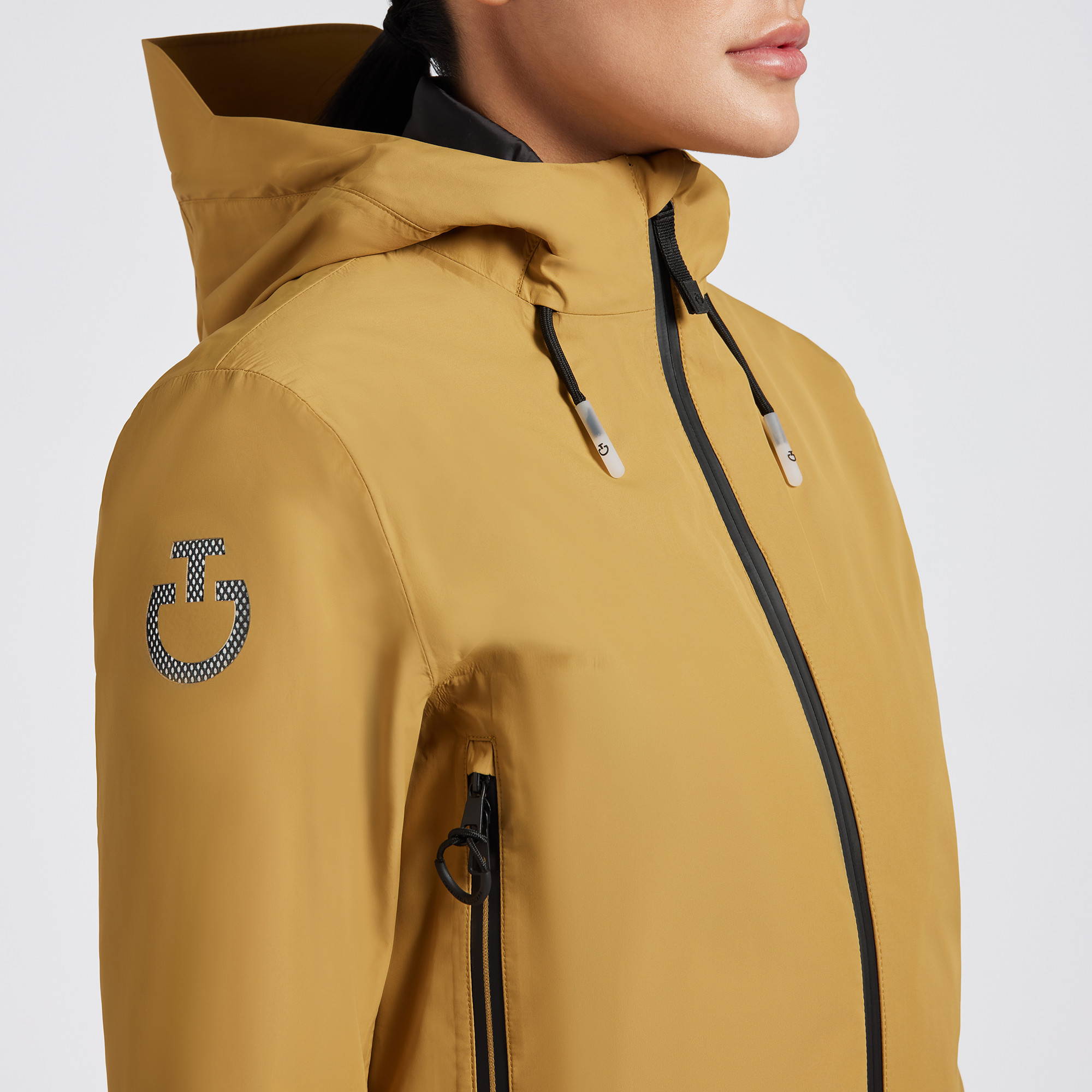 Cavalleria Toscana Women's 3-Way Hooded Performance Jacket - Mustard Cavalleria Toscana Women's 3-Way Hooded Performance Jacket - Mustard