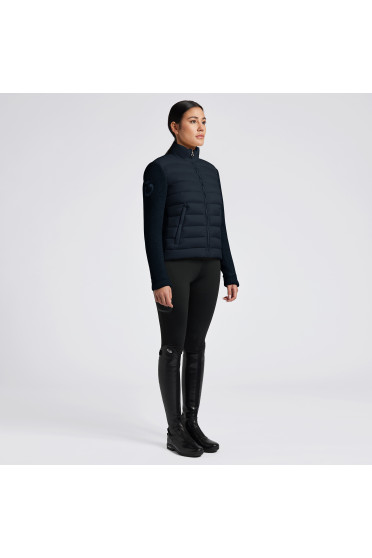 Cavalleria Toscana Dames Nylon Quilted Fleece Zip Up Jacket - Navy Cavalleria Toscana Dames Nylon Quilted Fleece Zip Up Jacket - Navy