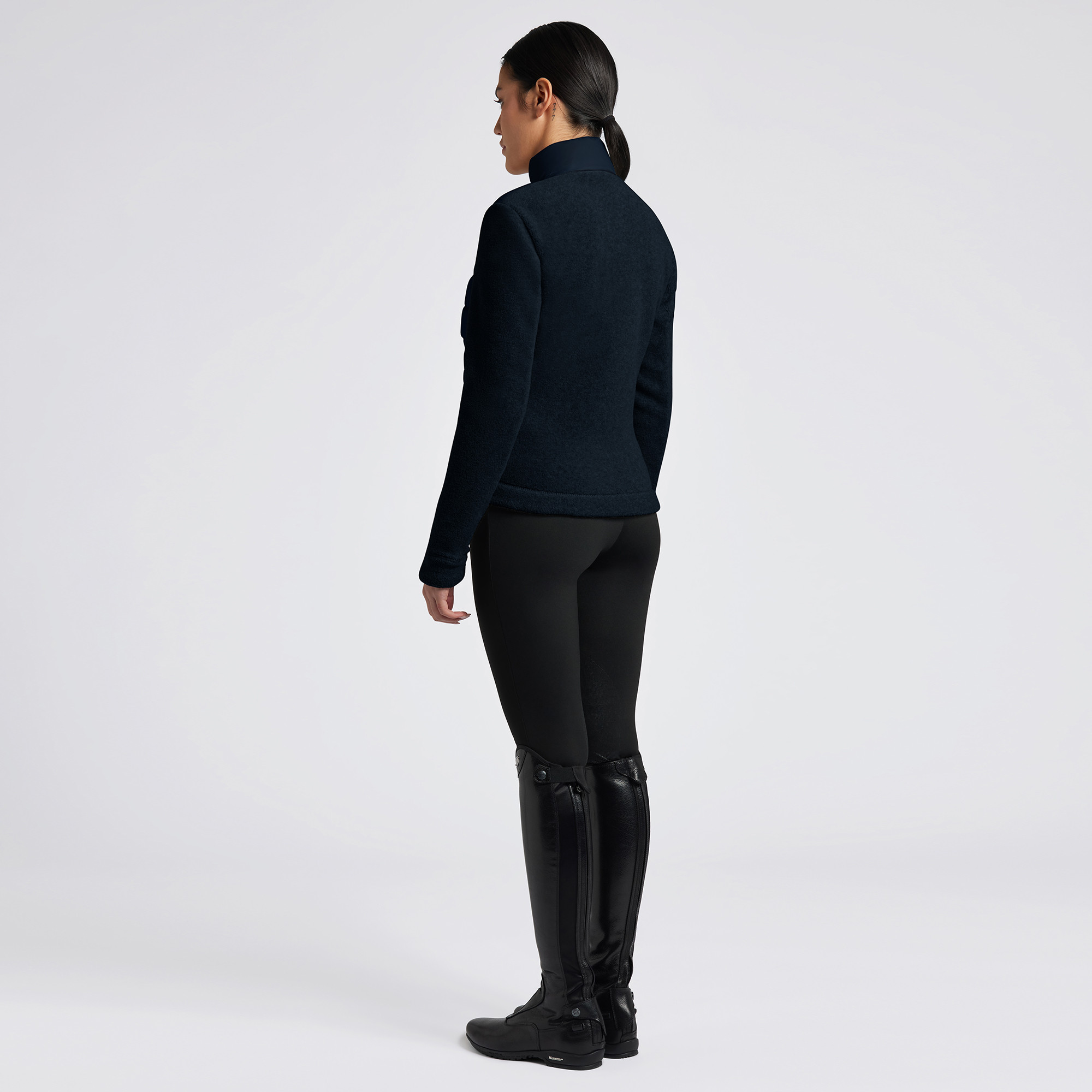 Cavalleria Toscana Dames Nylon Quilted Fleece Zip Up Jacket - Navy Cavalleria Toscana Dames Nylon Quilted Fleece Zip Up Jacket - Navy