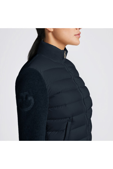Cavalleria Toscana Dames Nylon Quilted Fleece Zip Up Jacket - Navy Cavalleria Toscana Dames Nylon Quilted Fleece Zip Up Jacket - Navy