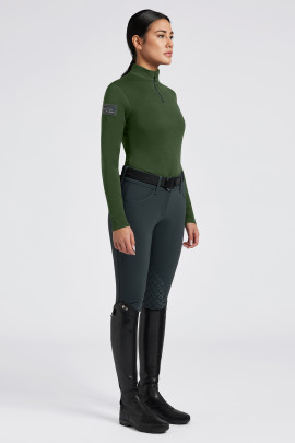 Cavalleria Toscana Dames Tech Wool Half Zip Trainingsshirt - Groen