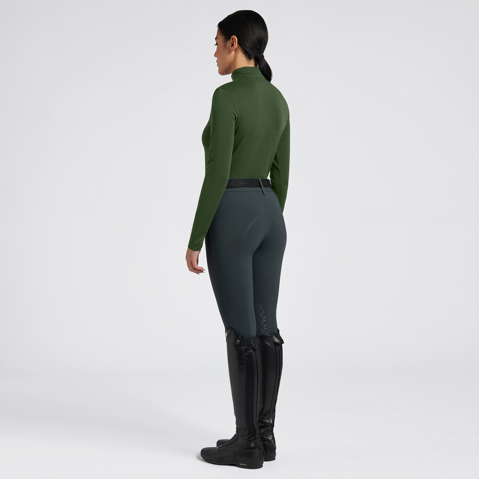 Cavalleria Toscana Dames Tech Wool Half Zip Trainingsshirt - Groen Cavalleria Toscana Dames Tech Wool Half Zip Trainingsshirt - Groen