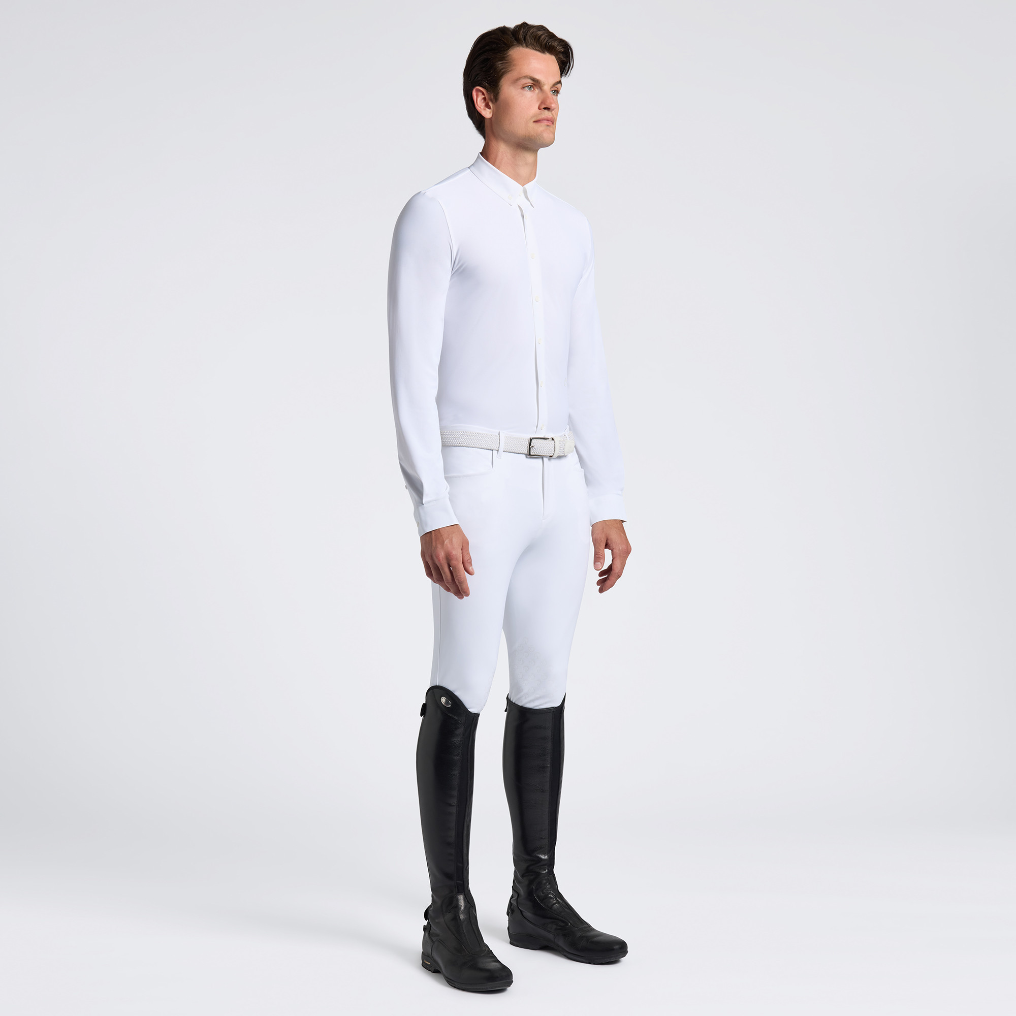Cavalleria Toscana Men's Competition Shirt L/S Guibert White - classic Cavalleria Toscana Men's Competition Shirt L/S Guibert White - classic