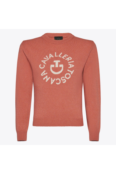 Cavalleria Toscana Orbit Crew Neck Cashmere Blend Sweater - Roze Cavalleria Toscana Orbit Crew Neck Cashmere Blend Sweater - Roze