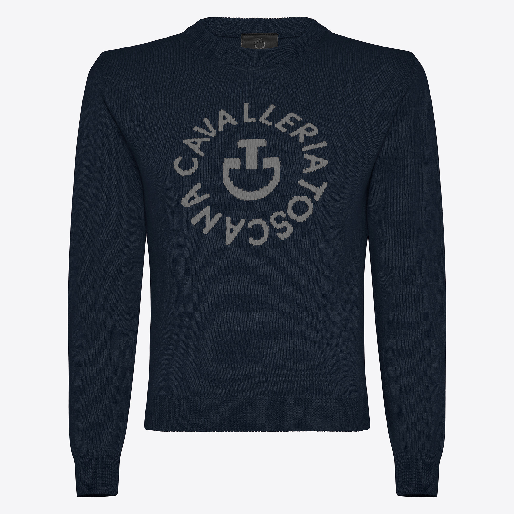Cavalleria Toscana Orbit Crew Neck Cashmere Blend Sweater - Navy Cavalleria Toscana Orbit Crew Neck Cashmere Blend Sweater - Navy