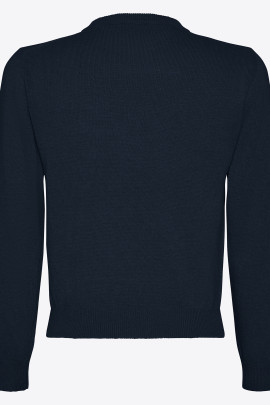 Cavalleria Toscana Orbit Crew Neck Cashmere Blend Sweater Navy - luxe Cavalleria Toscana Orbit Crew Neck Cashmere Blend Sweater Navy - luxe