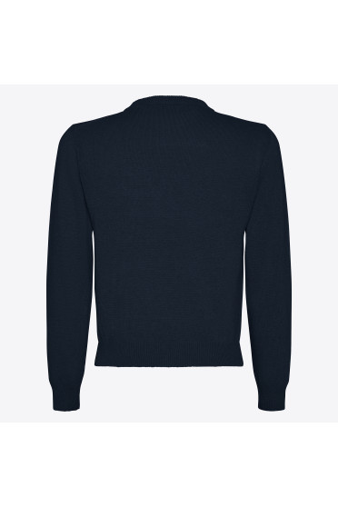 Cavalleria Toscana Orbit Crew Neck Cashmere Blend Sweater Navy - luxe Cavalleria Toscana Orbit Crew Neck Cashmere Blend Sweater Navy - luxe