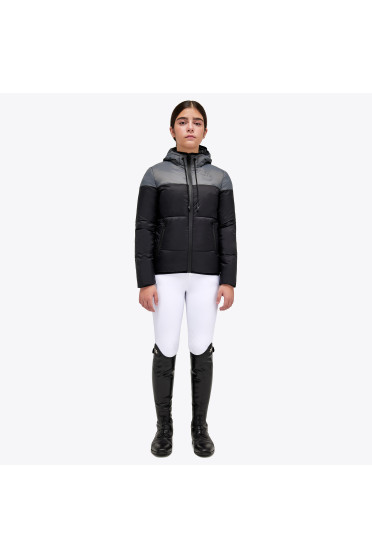 Cavalleria Toscana Kids Unisex Gewatteerde Zip Puffer Jas - Zwart Grijs Cavalleria Toscana Kids Unisex Gewatteerde Zip Puffer Jas - Zwart Grijs
