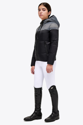 Cavalleria Toscana Kids Unisex Nylon Hooded Zip Puffer - Black Grey Cavalleria Toscana Kids Unisex Nylon Hooded Zip Puffer - Black Grey
