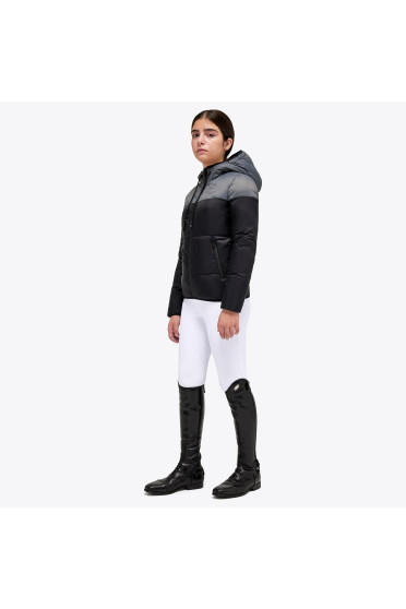 Cavalleria Toscana Kids Unisex Nylon Hooded Zip Puffer - Black Grey Cavalleria Toscana Kids Unisex Nylon Hooded Zip Puffer - Black Grey