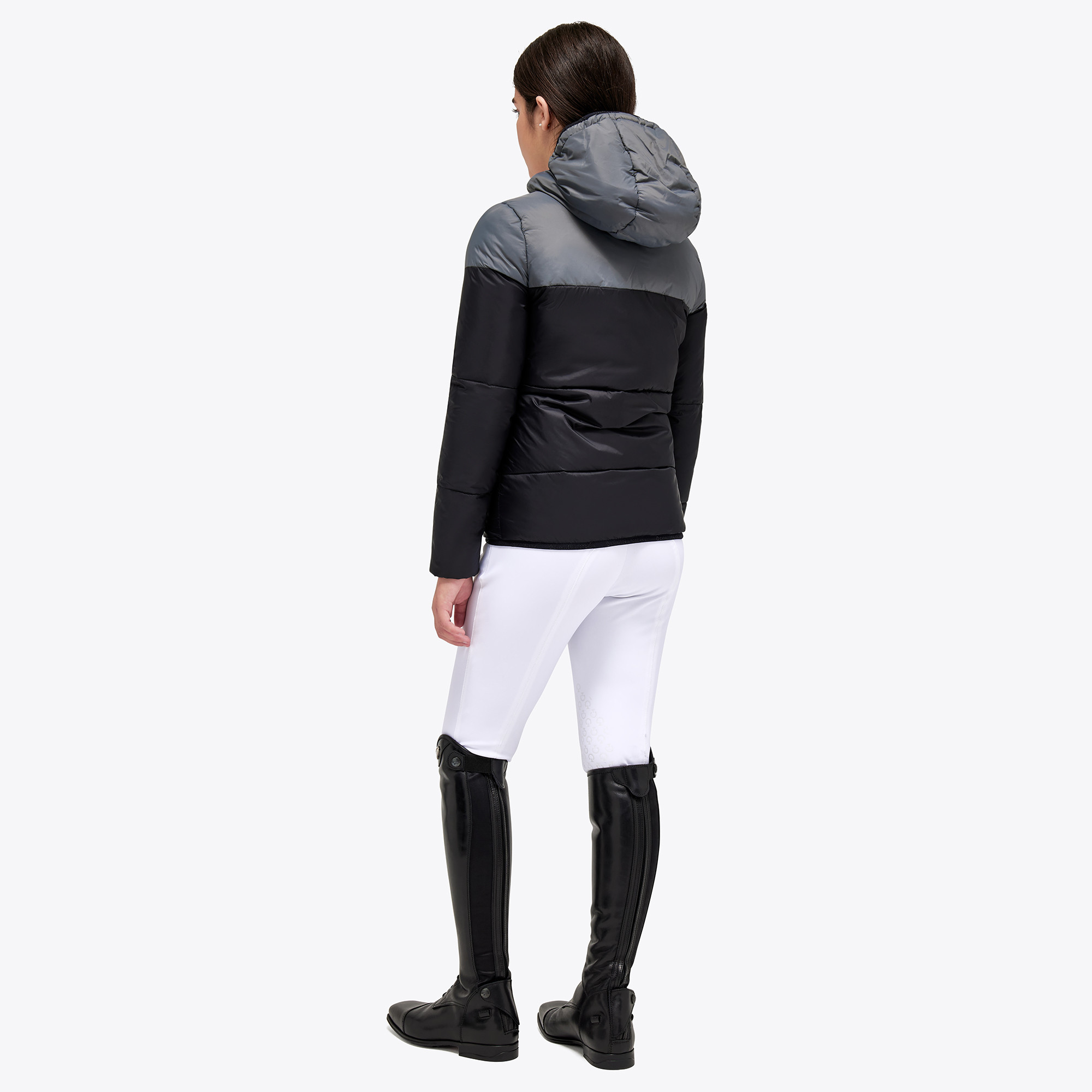 Cavalleria Toscana Kids Unisex Gewatteerde Zip Puffer Jas - Zwart Grijs Cavalleria Toscana Kids Unisex Gewatteerde Zip Puffer Jas - Zwart Grijs