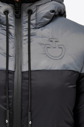 Cavalleria Toscana Kids Unisex Gewatteerde Zip Puffer Jas - Zwart Grijs Cavalleria Toscana Kids Unisex Gewatteerde Zip Puffer Jas - Zwart Grijs