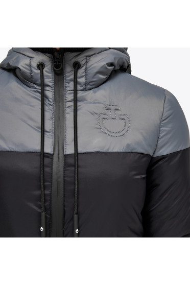 Cavalleria Toscana Kids Unisex Gewatteerde Zip Puffer Jas - Zwart Grijs Cavalleria Toscana Kids Unisex Gewatteerde Zip Puffer Jas - Zwart Grijs