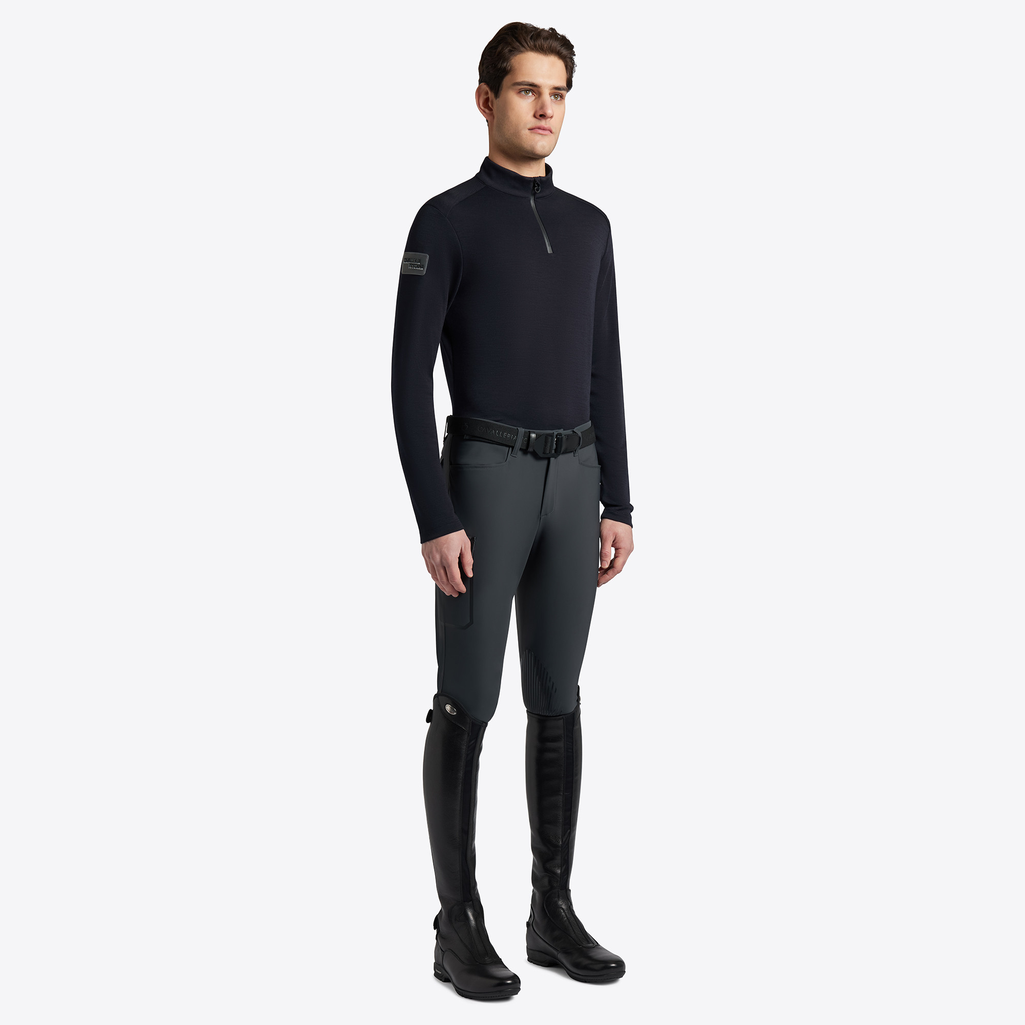 Cavalleria Toscana Mannen Trainingsshirt Tech Wool Half Zip - Navy Cavalleria Toscana Mannen Trainingsshirt Tech Wool Half Zip - Navy