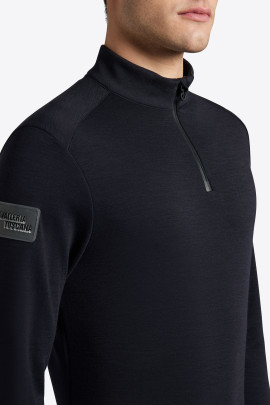 Cavalleria Toscana Mannen Trainingsshirt Tech Wool Half Zip - Navy Cavalleria Toscana Mannen Trainingsshirt Tech Wool Half Zip - Navy